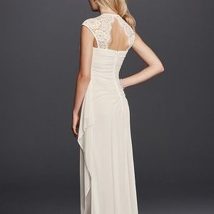 COPY - David’s Bridal Ivory Lace Cap Sleeve Weddi…